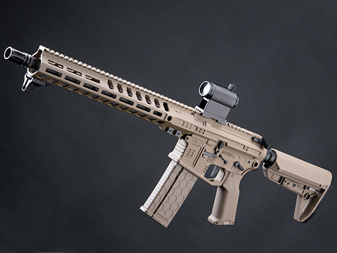 EMG Helios SLR Rifleworks Licensed B15 Airsoft AEG W/ ION M-LOK Handguard (Color: Dark Earth / 13.7 HDX Handguard / 350 FPS)