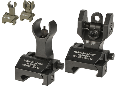 Echo1 Combat Flip-Up Front & Rear Iron Sights Set for Weaver / Picatinny / 20mm rails 