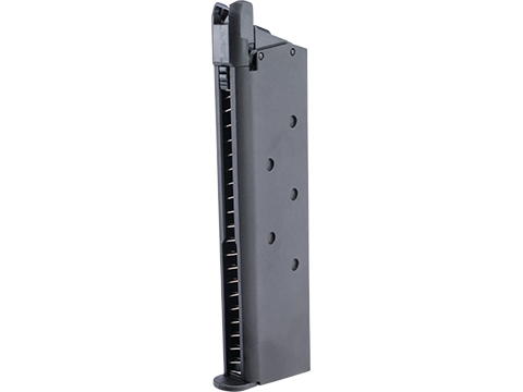 E&C Airsoft 22 Round Single Stack Magazine for M1911 Gas Blowback Pistols (Color: Black)