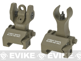 Echo1 Combat Flip-Up Front & Rear Iron Sights Set for Weaver / Picatinny / 20mm rails (Color: Tan)