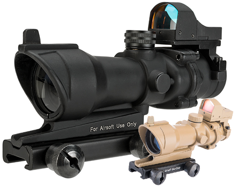 Element Bravo OP Style 4x32 Magnified Scope w/ Red Dot Reflex Sight for Airsoft Rifles 