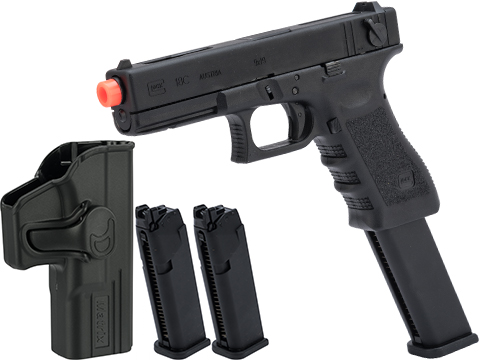 Elite Force Fully Licensed GLOCK 18C Select Fire Semi / Full Auto Gas Blowback Airsoft Pistol w/ Extended Mag (Type: Green Gas / Carry Package)