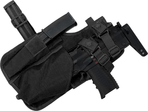 EmersonGear Drop Leg MP7 Holster with Magazine Pouch (Color: Black)