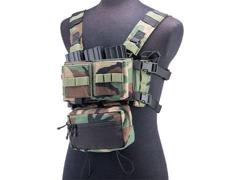 EmersonGear Mini Voyage Modular Chest Rig and Placard (Color: Woodland)