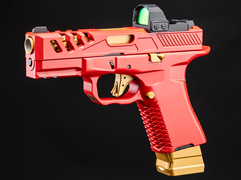 EMG F-1 Firearms Licensed BSF-19 Optics Ready Gas Blowback Airsoft Pistol (Color: Red & Gold / CO2)