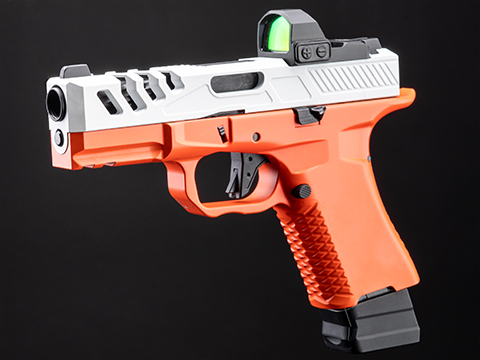 EMG F-1 Firearms Licensed BSF-19 Optics Ready Gas Blowback Airsoft Pistol (Color: Orange & White / CO2)