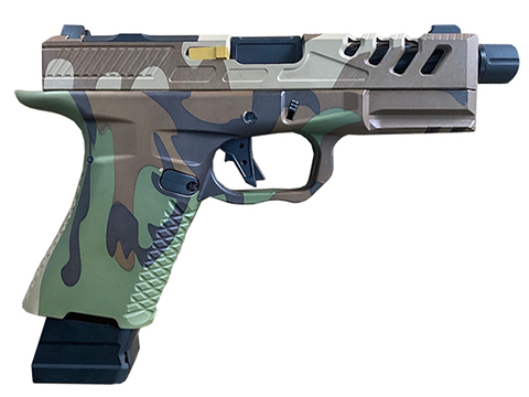 EMG F-1 Firearms Licensed BSF-19 Optics Ready Gas Blowback Airsoft Pistol (Color: Woodland / CO2)