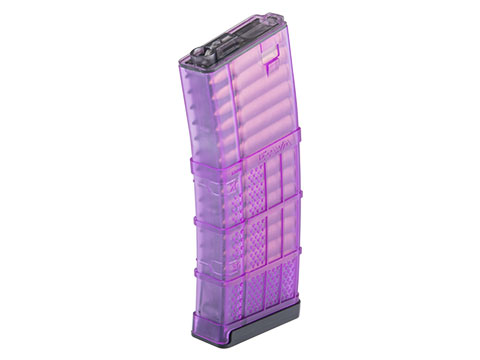 EMG 190rd Lancer Systems Licensed L5 AWM Airsoft Mid-Cap Magazines (Color: Translucent Purple / Single)