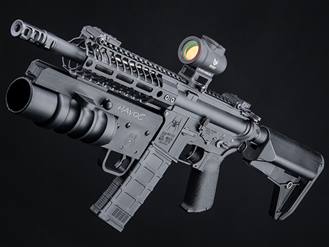 EMG Spike's Tactical Licensed M4 AEG AR-15 Parallel Training Weapon (Model: 7 PDW / 350 FPS / 9 Grenade Launcher Package)
