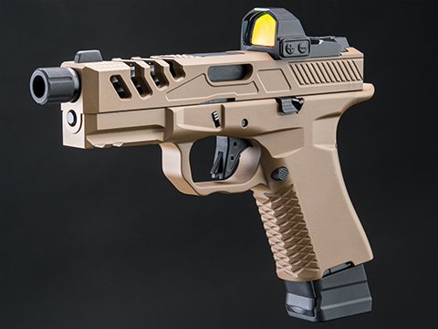 EMG F-1 Firearms Licensed BSF-19 Optics Ready CO2 Powered 7~8mm Gel Ball Pistol (Color: Flat Dark Earth)