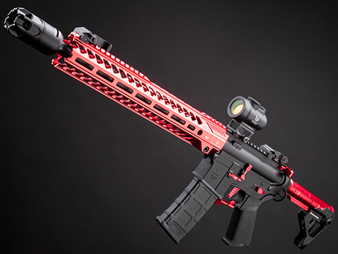 6mmProShop Strike Industries Licensed Sentinel M4 Airsoft AEG Rifle by E&C (Color: Red / 13.5 GRIDLOK LITE / 400FPS)
