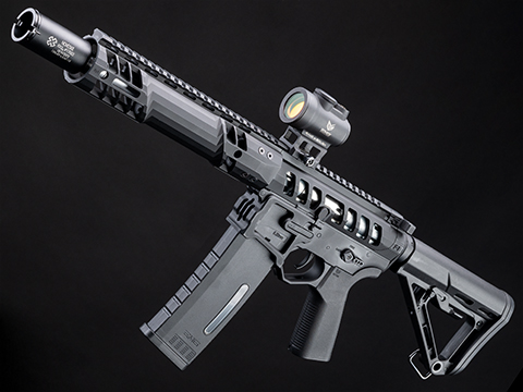 EMG F-1 Firearms UDR-15 Skeletonized AR-15 Airsoft AEG Rifle w/ GATE Aster Programmable MOSFET (Model: SBR / Black)