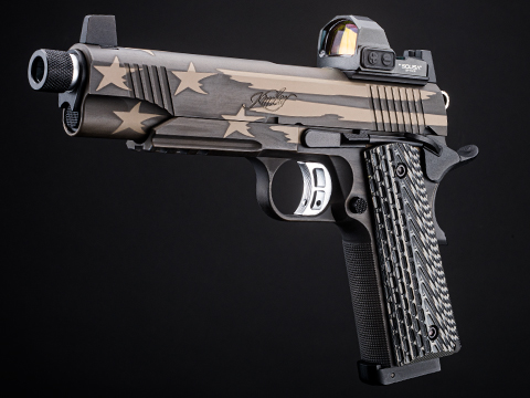 EMG x Kimber Eclipse Custom 1911 CO2 Gas Blowback Airsoft Pistol w/ G10 Grips and Custom Cerakote (Color: Independence)