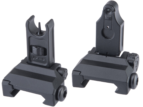 EMG Spike's Tactical Licensed Micro Flip-Up Back-up Iron Sights (Color: Black / Aluminum)