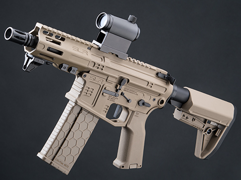 EMG Helios SLR Rifleworks Licensed B15 Airsoft AEG W/ ION M-LOK Handguard (Color: Dark Earth / 4.25 Lite Handguard / 350 FPS)