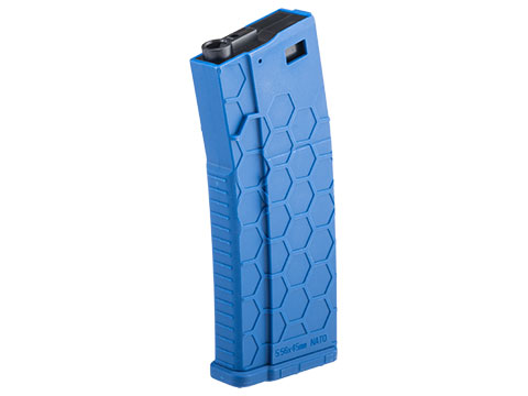 EMG Hexmag Licensed 230rd Polymer Mid-Cap Magazine for M4 / M16 Series Airsoft AEG Rifles (Color: Blue / Single Magazine)