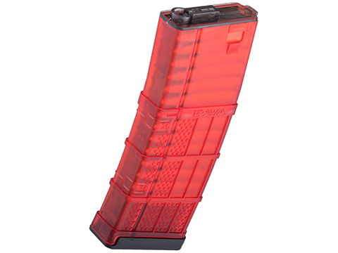 EMG 190rd Lancer Systems Licensed L5 AWM Airsoft Mid-Cap Magazines (Color: Translucent Red / Single)