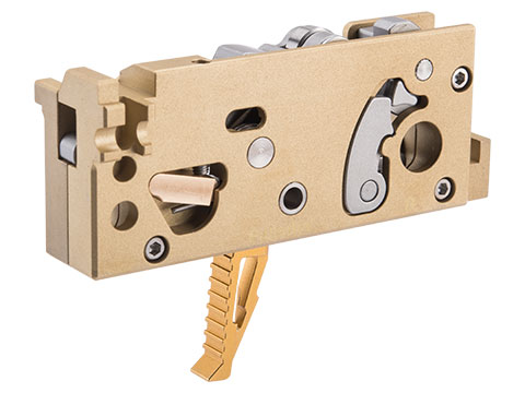 EMG Strike Industries CNC Aluminum Adjustable Trigger Box for Tokyo Marui M4 MWS Gas Blowback Airsoft Rifles (Color: Gold)