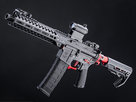 EMG Strike Industries Tactical Competition MWS System Gas Blowback Airsoft Rifle w/ Cerakote Finish (Model: SBR / Red Edition)