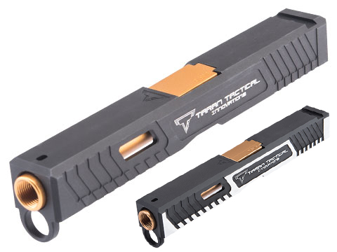 EMG TTI CNC Combat Master Slide for KWC GLOCK 17 Gen.4 Series GBB Pistols (Color: Black / Optic Cut)