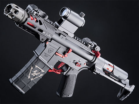 EMG / Strike Industries Licensed Tactical Competition AEG w/ G&P Ver2 - GATE Aster Gearbox (Model: CQB w/ PDW Stock - 300 FPS / Red)