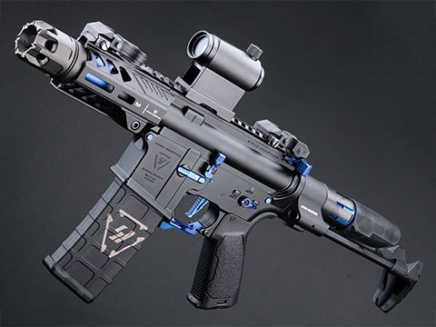 EMG / Strike Industries Licensed Tactical Competition AEG w/ G&P Ver2 - GATE Aster Gearbox (Model: CQB w/ PDW Stock - 300 FPS / Blue)