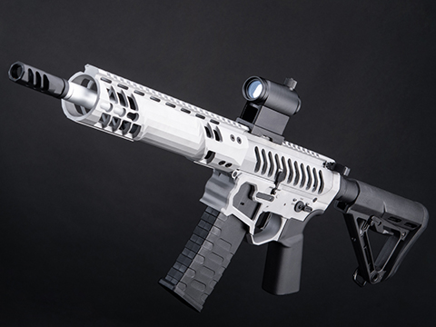 EMG F-1 Firearms SBR Airsoft AEG Training Rifle w/ eSE Electronic Trigger (Model: Raw Aluminum / RS-3 350 FPS / Gun Only)