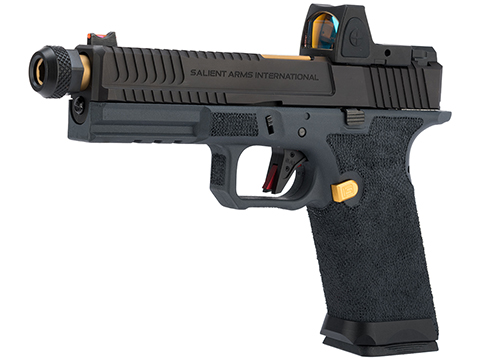 EMG Salient Arms International BLU Airsoft Training Weapon with CNC MicroDot Cut Slide and Laser Stippled G&P Frame (Model: Grey Cerakote)