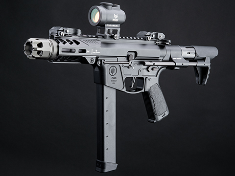 EMG Strike Industries x PWS Licensed 9mm Pistol Caliber Carbine AEG (Model: 4 CQB Rail / Viper PDW Stock / 350 FPS / Gun Only)