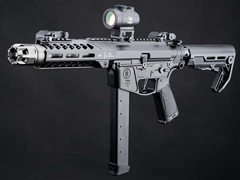 EMG Strike Industries x PWS Licensed 9mm Pistol Caliber Carbine AEG (Model: 7 CQB Rail / M4 Stock / 350 FPS / Gun Only)