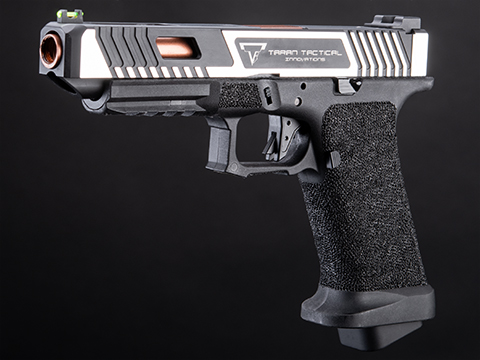 EMG Custom TTI Combat Master JW2 Licensed Slide + Ultimate Stippled Frame CO2 Powered 7.5mm Gel Ball Pistol (Color: Silver)