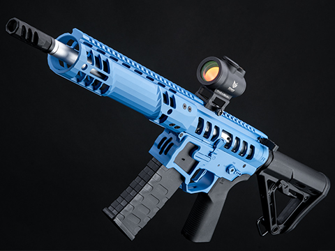 EMG F-1 Firearms UDR-15 Skeletonized AR-15 eSilverEdge Airsoft AEG Rifle w/ C7M M-LOK Handguard (Color: Blue / SBR / Gun Only)