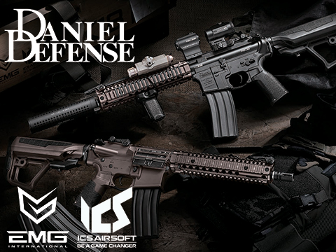 EMG / Daniel Defense Licensed DDMK18 Airsoft EBB AEG Rifle w/ S3 Electronic Trigger by ICS (Model: Dark Earth / 400 FPS / Gun Only)