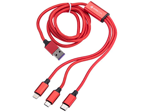 Evike.com Triple Plug Charging Cable (Color: Red)