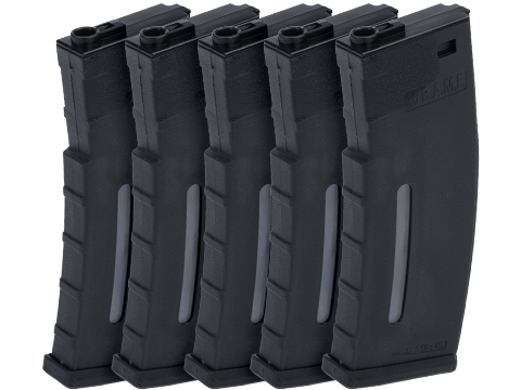 Evike.com BAMF 190rd Polymer Mid-Cap Magazine for M4 / M16 Series Airsoft AEG Rifles (Color: Black / Pack of 5)