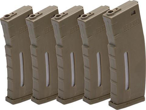 Evike.com BAMF 190rd Polymer Mid-Cap Magazine for M4 / M16 Series Airsoft AEG Rifles (Color: Tan / Pack of 5)