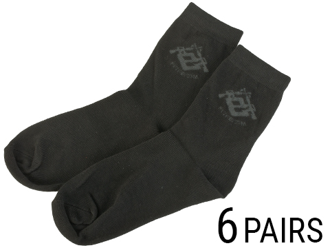 Evike.com Performance EDW Tactical Socks - Black (6 Pairs)