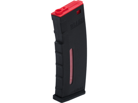 Evike.com BAMF 190rd Polymer Mid-Cap Magazine for M4 / M16 Series Airsoft AEG Rifles (Color: Black w/ Red / Single Magazine)