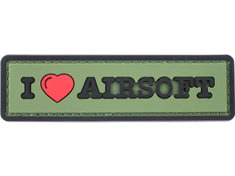 I Love Airsoft Tab PVC Patch Green