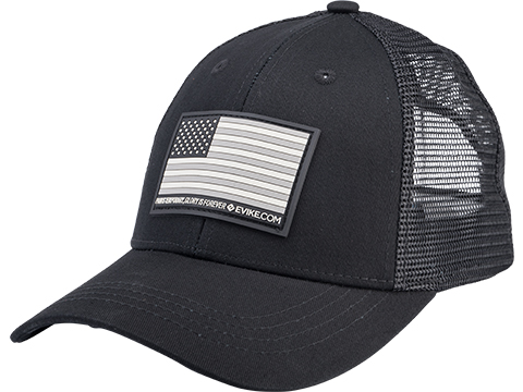 Evike.com Helium Armour UPF Curved Brim Baseball Cap (Color: Black / Grey USA Flag)