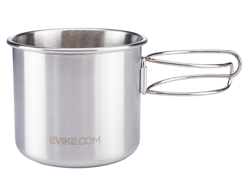 Evike.com Stainless Steel 17oz Camping Cup w/ Foldable Handles