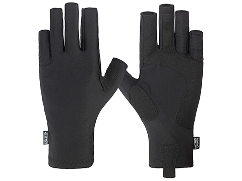 Evike.com UPF50+ Fingerless Fishing Gloves (Color: Black / S/M)