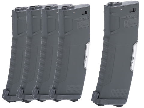 Evike.com BAMF GEN2 Polymer 190rd Mid-Cap Magazine for M4 Series Airsoft AEG Rifles (Model: Grey / 5 Pack)