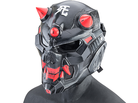 Evike.com R-Custom Fiberglass Oni Full Face Mask (Color: BlackOps / Large / Clear Lens)