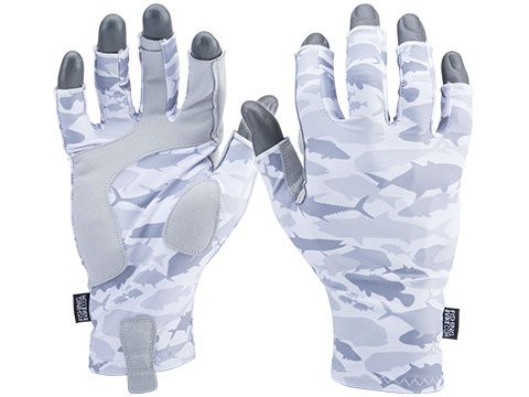 Evike.com Helium Armour UPF50 Body Protective Battle Gloves for Fishing / Airsoft (Color: White Fish / S-M)
