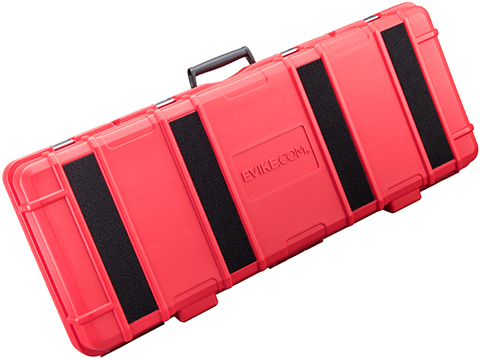 EMG Battle Cruiser 40 Hard Rifle Case w/ Loop Morale Patch Space & PNP Foam (Color: Red / Evike.com Logo)