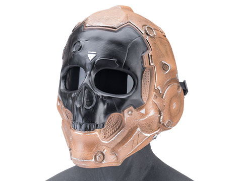 Evike.com R-Custom Fiberglass Cyberskull Full Face Mask (Color: Desert / Polycarbonate Lens / Large)