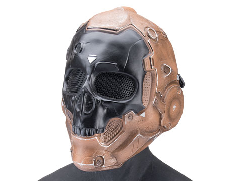 Evike.com R-Custom Fiberglass Cyberskull Full Face Mask (Color: Desert / Mesh Lens / Large)