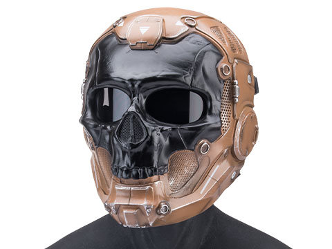 Evike.com R-Custom Fiberglass Cyberskull 2 Full Face Mask (Color: Brown / Polycarbonate Lens / Large)