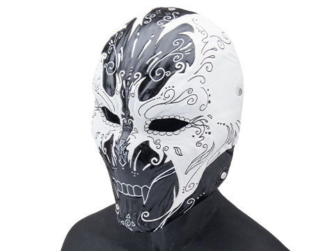 Evike.com R-Custom Fiberglass Hellspawn Full Face Mask (Color: Dia De Los Muertos / Polycarbonate Lens / Large)